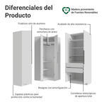 Clóset Modular Esquinero 310 cm 5 Puertas 2 Cajones Blanco Neo Madesa