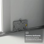 Kit Clóset Esquinero Modular y Clóset Matrimonial 3 Puertas Corredizas con 2 Espejos Blanco Neo Madesa