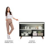 Mueble Estación de Café Reims 120 cm 2 Puertas Negro