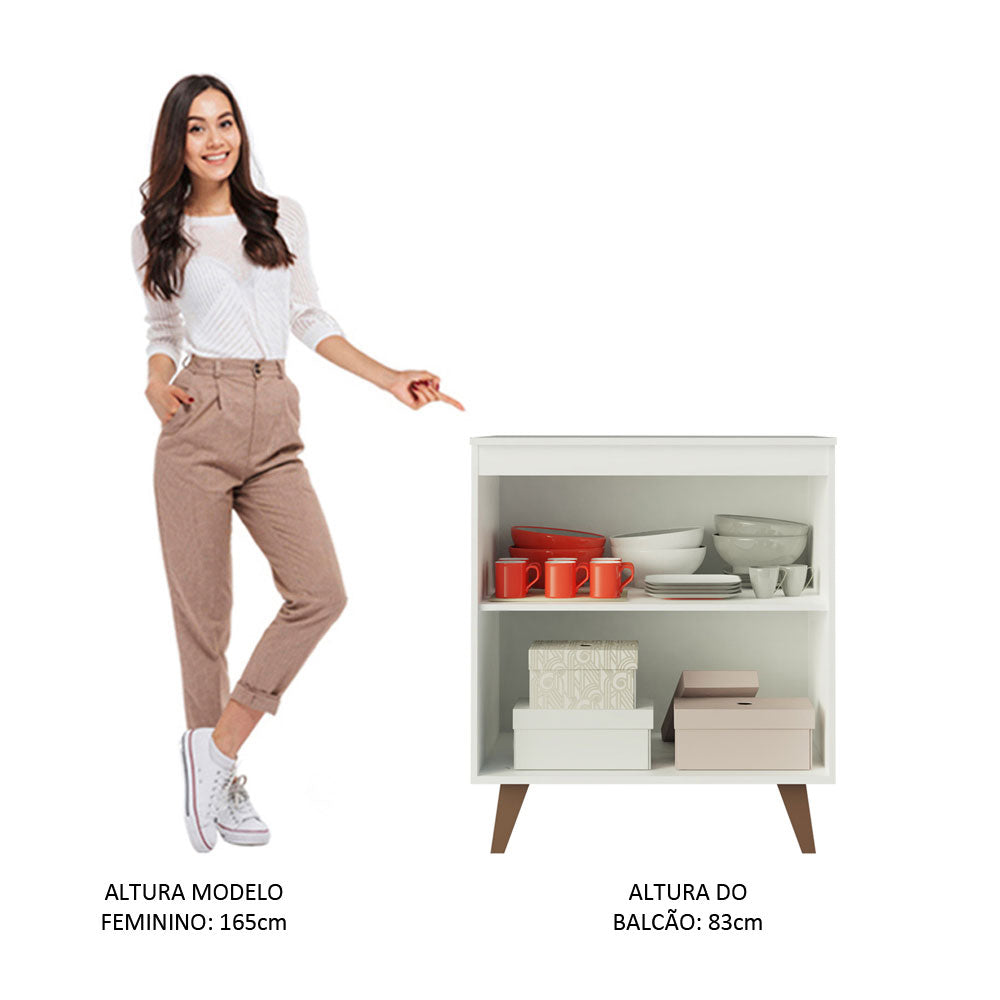 Mueble Estación de Café Reims 70 cm 2 Puertas Blanco