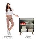 Mueble Estación de Café 70 cm 2 Puertas Negro Reims Madesa