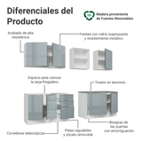 Cocina Integral 240cm Lux Blanco/Gris 05