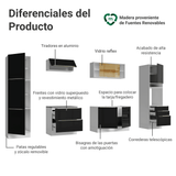 Cocina Integral 320 cm Lux Blanco/Negro 01