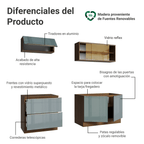 Cocina Compacta 200 cm Marrón/Gris Lux Madesa