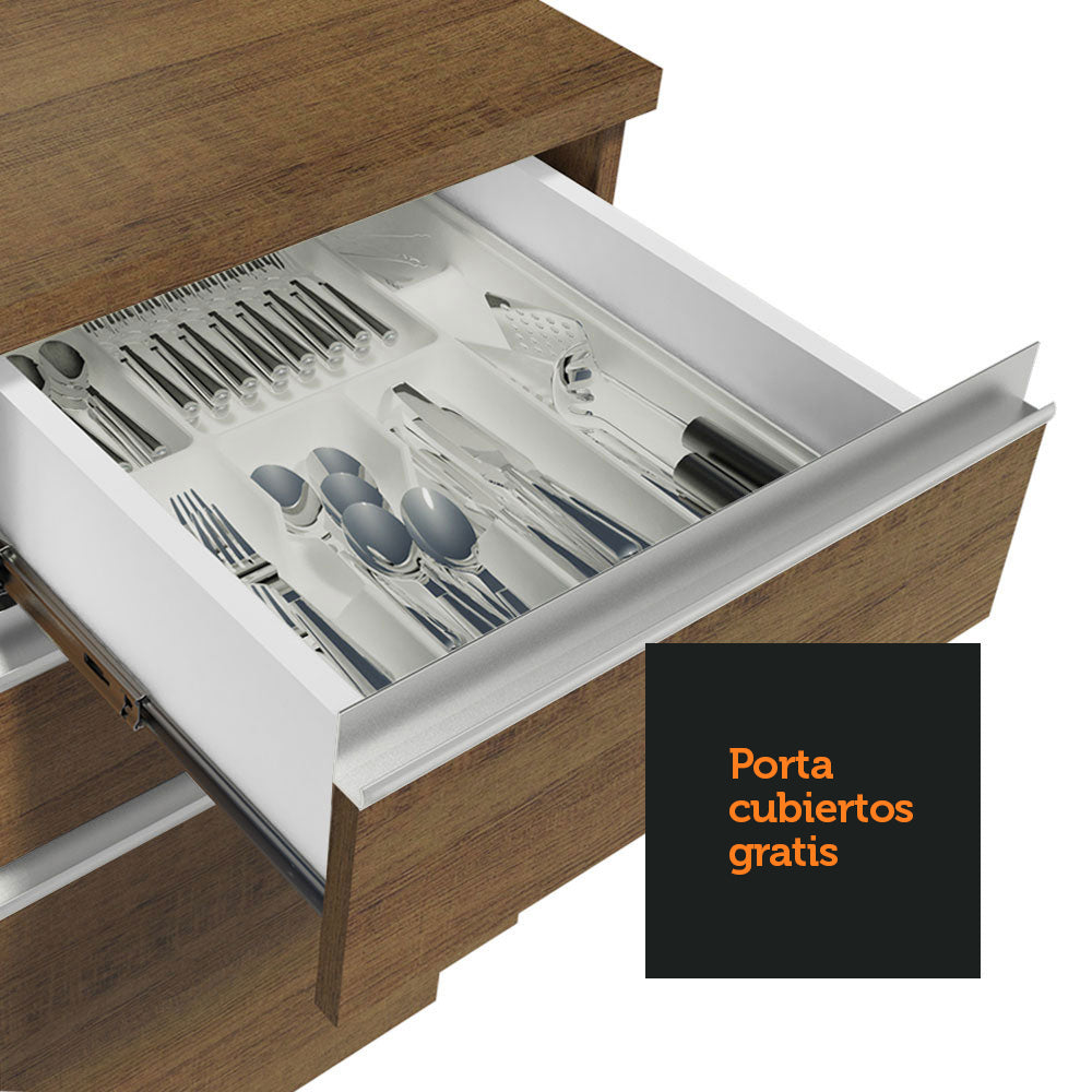Cocina Integral Esquinera 349cm Marrón Glamy 03