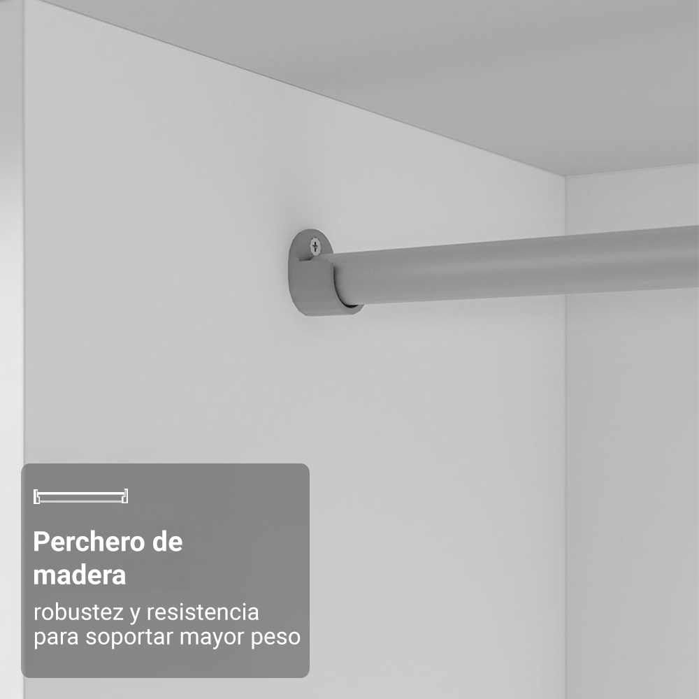 Clóset Soltero 2 Puertas Corredizas Madera con Pies Blanco Luke
