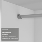 Clóset Soltero 119 cm 2 Puertas Corredizas Blanco Luke Madesa