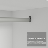 Clóset Matrimonial con Espejo Royale 3 Puertas Correderas Blanco 100% MDF