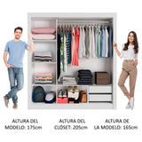 Clóset Matrimonial Lyon 3 Puertas Correderas con Espejo 2 Cajones Blanco