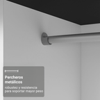 Clóset Matrimonial 170 cm 3 Puertas Corredizas Negro/Marrón Monaco Madesa