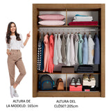 Clóset Soltero Denver 2 Puertas Corredizas Marrón