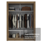 Clóset Soltero 117 cm 2 Puertas Corredizas Marrón Denver Madesa