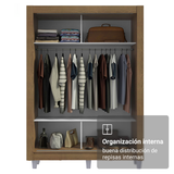 Clóset Soltero 2 Puertas Corredizas con Patas Marrón Denver