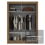 Clóset Soltero Denver 2 Puertas Corredizas Marrón/Negro