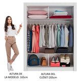 Clóset Soltero Denver 2 Puertas Corredizas Blanco/Gris