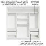 Clóset Matrimonial Reno 3 Puertas Corredizas - Blanco