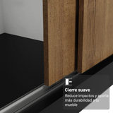 Clóset Matrimonial 3 Puertas Correderas con Espejo Negro/Marrón Reno