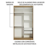 Clóset Soltero Tokio 2 Puertas Correderas con Espejos 2 Cajones Marrón/Blanco
