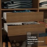 Clóset Matrimonial Venus 180 cm Sin Puertas 4 Cajones Marrón