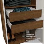 Clóset Matrimonial 180 cm 6 Puertas 4 Cajones Marrón/Blanco Venus Madesa