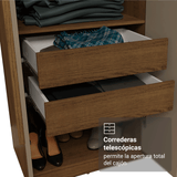 Clóset Matrimonial Venus 6 Puertas Batientes con Espejo Marrón/Crema/Marrón