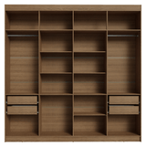 Clóset Matrimonial Venus 216 cm Sin Puertas 4 Cajones Marrón