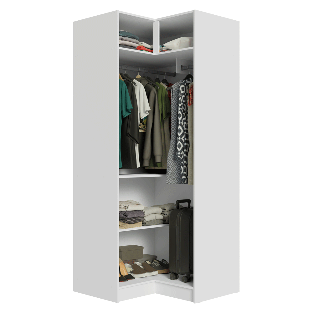 Clóset Modular Esquinero 190 cm 2 Puertas Blanco Neo Madesa