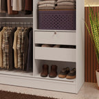 Clóset Soltero 119 cm 2 Puertas Corredizas Con 2 Espejos 2 Cajones Blanco Max Madesa