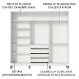 Clóset Matrimonial 100% MDF 3 Puertas Corredizas con Espejos Blanco con Patas Eros