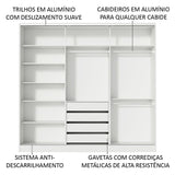Clóset Matrimonial 100% MDF 3 Puertas Correderas con Espejos Blanco/Marrón Eros