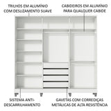 Clóset Matrimonial 100% MDF 3 Puertas Corredizas con Espejos Blanco/Marrón con Patas Eros