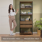 Clóset Modular Abierto 70 cm 2 Cajones Marrón/Negro Valencia Madesa