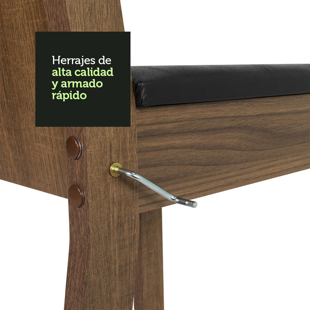 Juego de 6 Sillas para Comedor 4290 Marrón/Crema/Negro