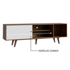 Mueble para TV hasta 65 Pulgadas 160 cm 1 Puerta Marrón/Blanco Dubai Madesa