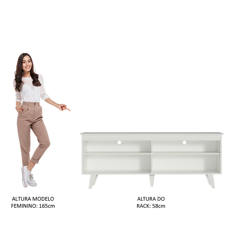 Mueble para TV hasta 65 Pulgadas Madesa Udine Con Patas Blanco