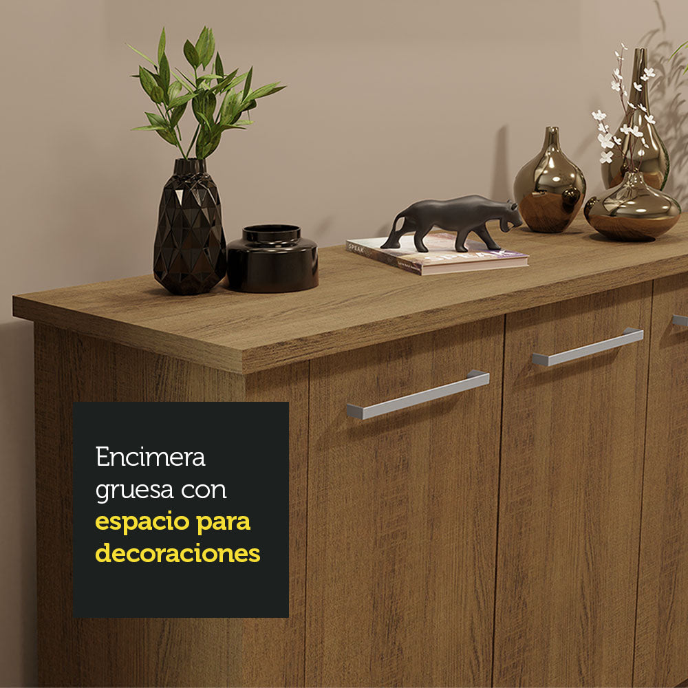 Credenza Bufetera 3 Puertas Marrón
