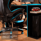 Escritorio Gamer 136 cm Negro/Azul Madesa