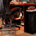Escritorio Gamer 136 cm Negro/Rojo Madesa