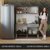 Cocina Integral 120cm Marrón/Gris Life Madesa