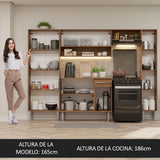 Cocina Integral Emilly Hit 261cm Marrón