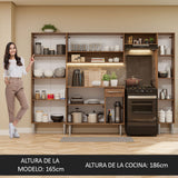 Cocina Integral 261cm Emilly Hit Marrón/Negro