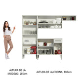 Cocina Compacta 229cm Blanco Emilly Top