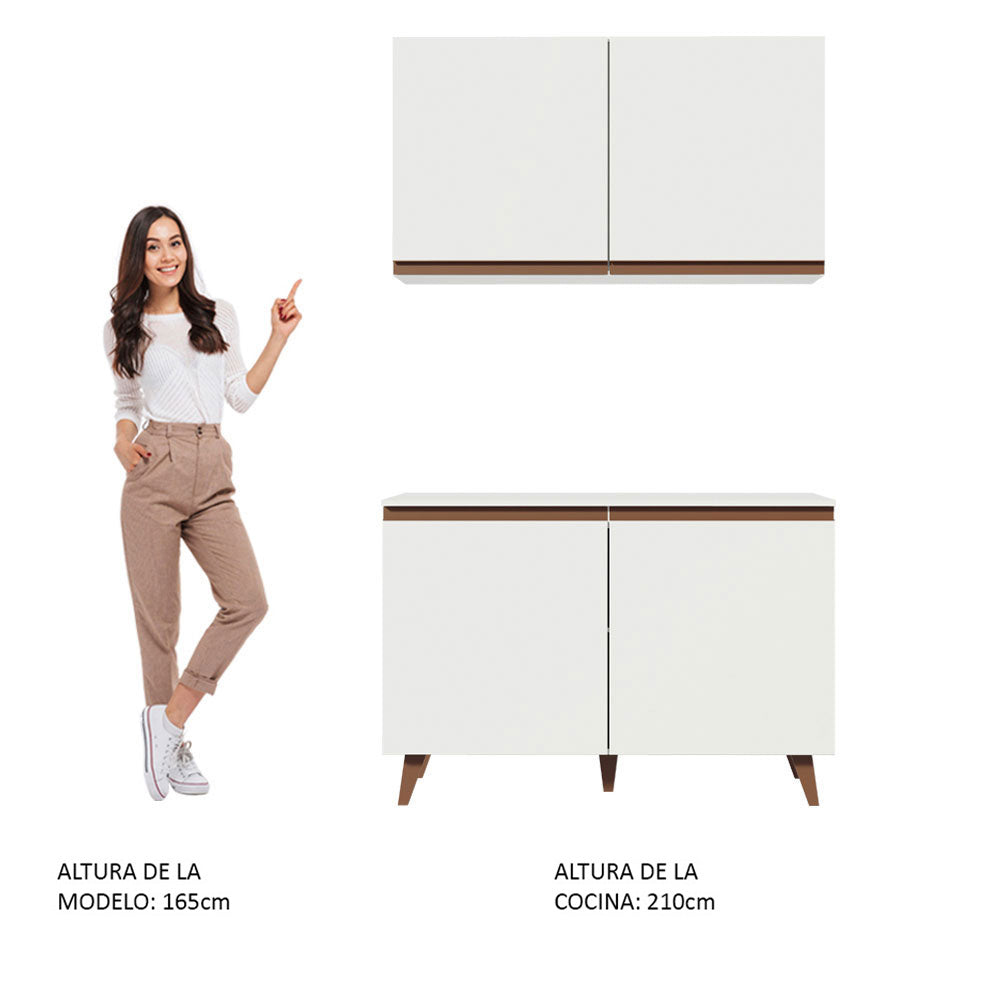 Cocina Compacta 120 x 52 cm 4 Puertas Blanco Reims Madesa