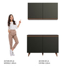 Cocina Compacta 120 cm Negro Reims Madesa