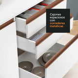 Kit Reims 60 cm con Gabinete Superior y Bajo con 3 Cajones Blanco