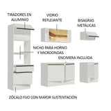 Cocina Integral 240cm Blanco Diamante