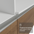 Cocina Compacta 240 x 52 cm 8 Puertas 1 Cajón con Mueble para Horno Blanco/Marrón Diamante Madesa