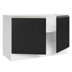 Gabinete Bajo 120 cm 2 Puertas Sin Encimera Blanco/Negro Glamy Madesa