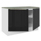Gabinete Bajo 120 cm 2 Puertas Blanco/Negro Lux Madesa