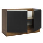 Gabinete Bajo 120 cm 2 Puertas Sin Encimera Marrón/Negro Glamy Madesa